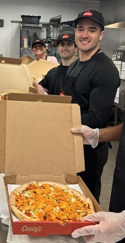 Patrick Touhy Making Pizza at Caseys