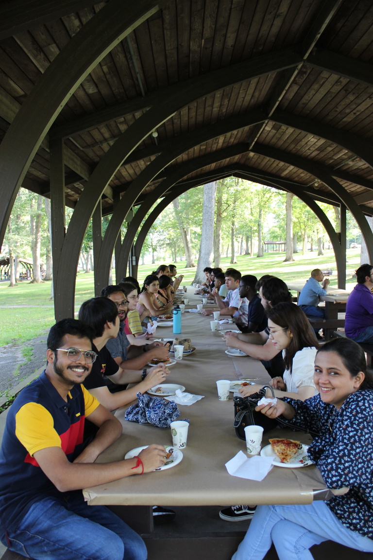 Students, staff, and faculty at 2022 Welcome Picnic at Iowa City City Park on August 26