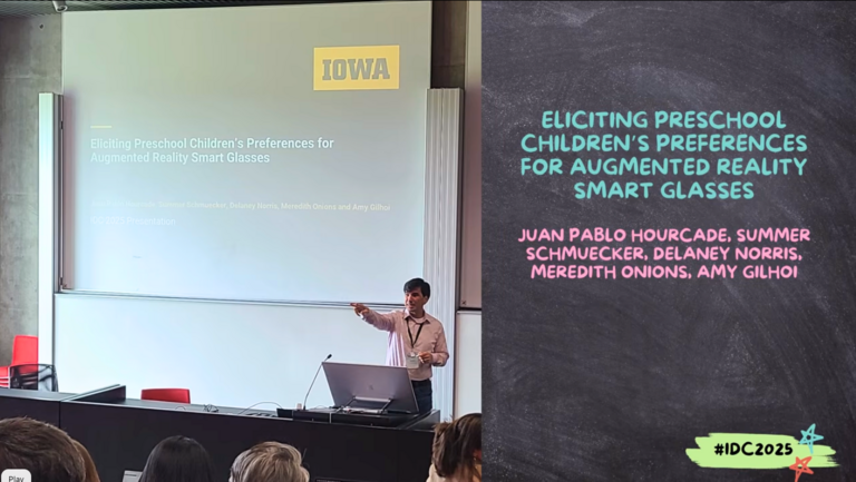Juan Pablo Hourcade presenting in the Extended Reality and Children: Risks, opportunities, and ethics