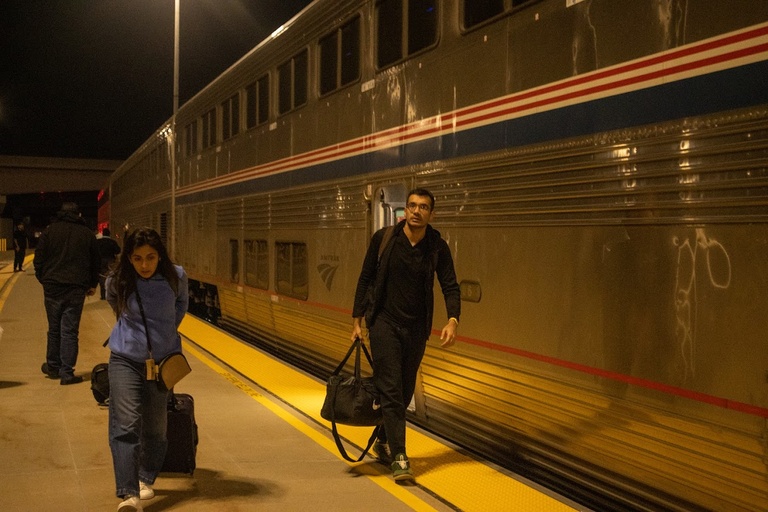 Hussam moving out of train