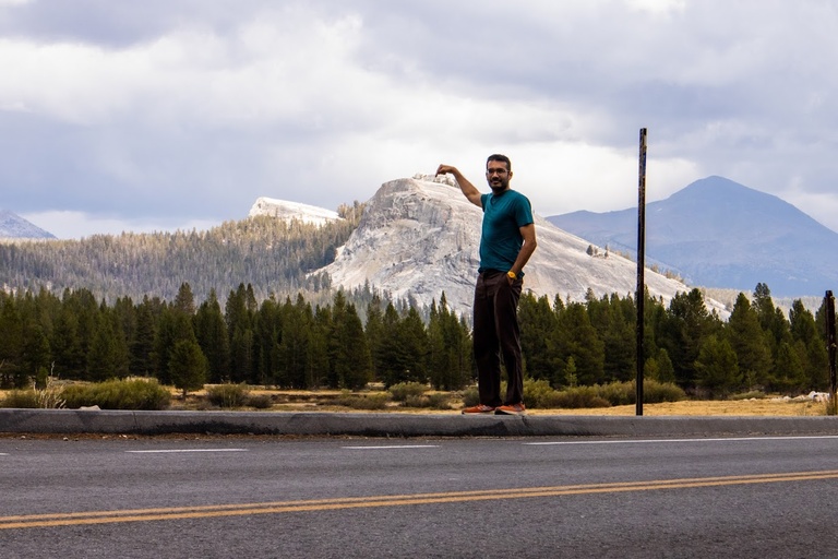 Hussam explaining where they need to hike