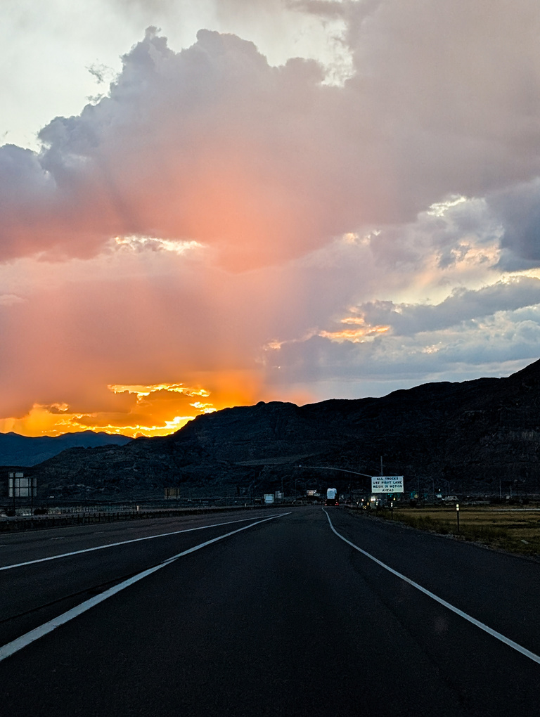 Sunset at the Nevada border