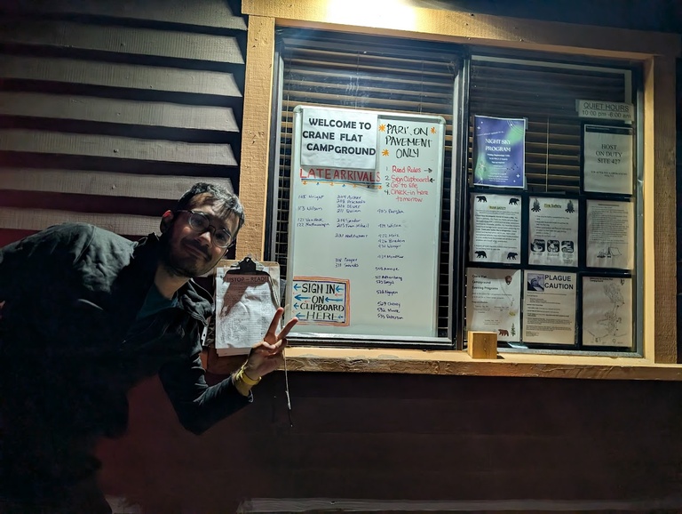 Osama and Hussam signing into camp ground