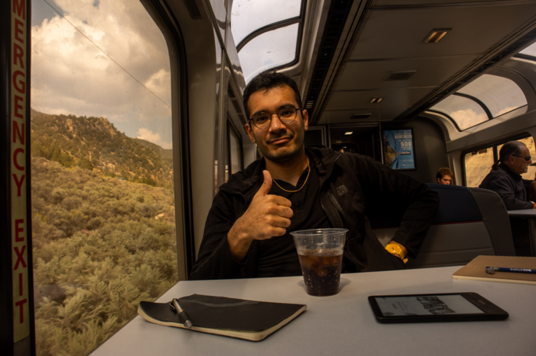 Hussam in the train