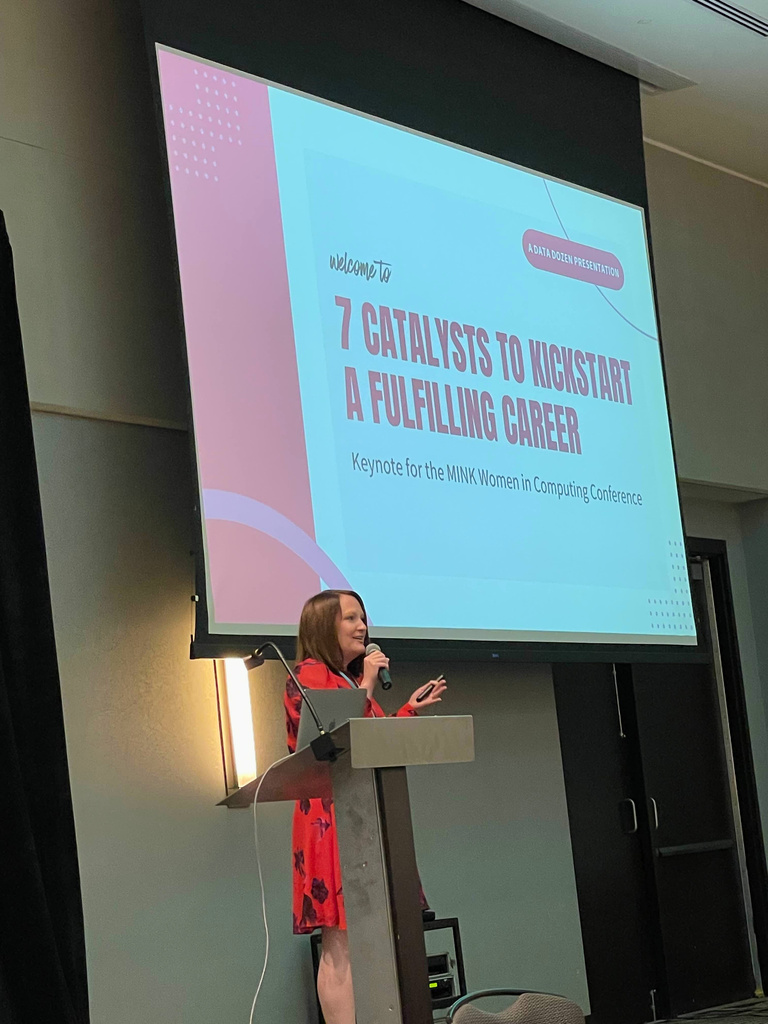 Erin Waldron presenting as keynote speaker at MINK WIC