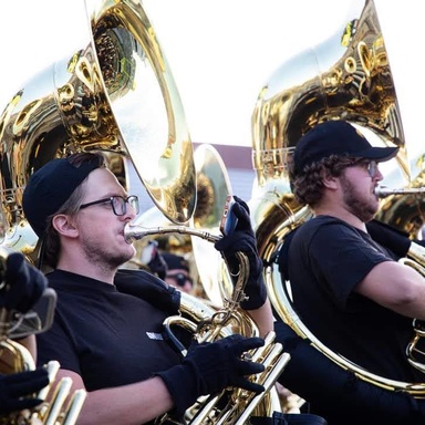 Logan playing in his section in the stands