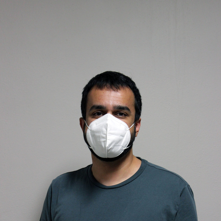 Osama Khalid portrait; masked