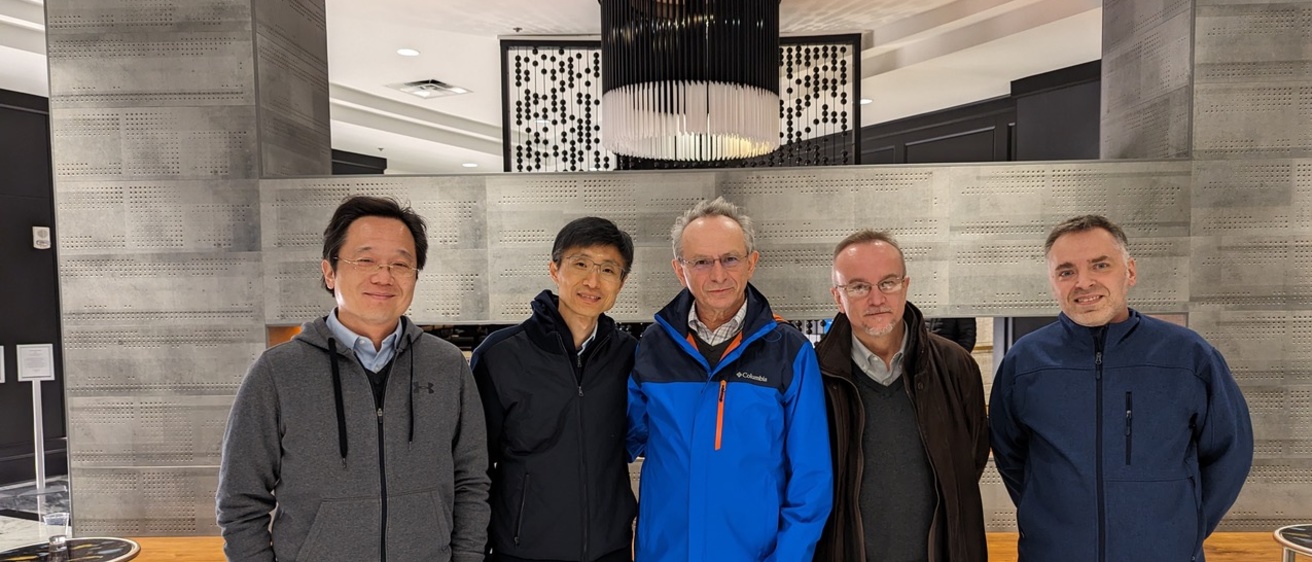 Gruia-Catalin Roman’s former colleagues reunite in 2022 for the ACM Test of Time ceremony. From left, Chenyang Lu; Guoliang Xing, professor in the Department of Information Engineering at The Chinese University of Hong Kong (and Ph.D. advisee of Lu); Roman; Gian Pietro Picco, professor in the Department of Information Engineering and Computer Science at the University of Trento (Roman was his Ph.D. advisor); and Octav Chipara, co-advised by Lu and Roman. Courtesy of http://engineering.unm.edu/news/2022/12/l