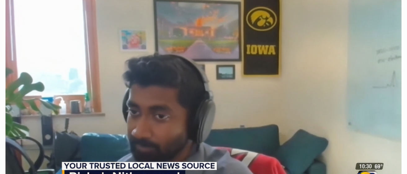 Snapshot of online interview between KCRG and Nithyanand