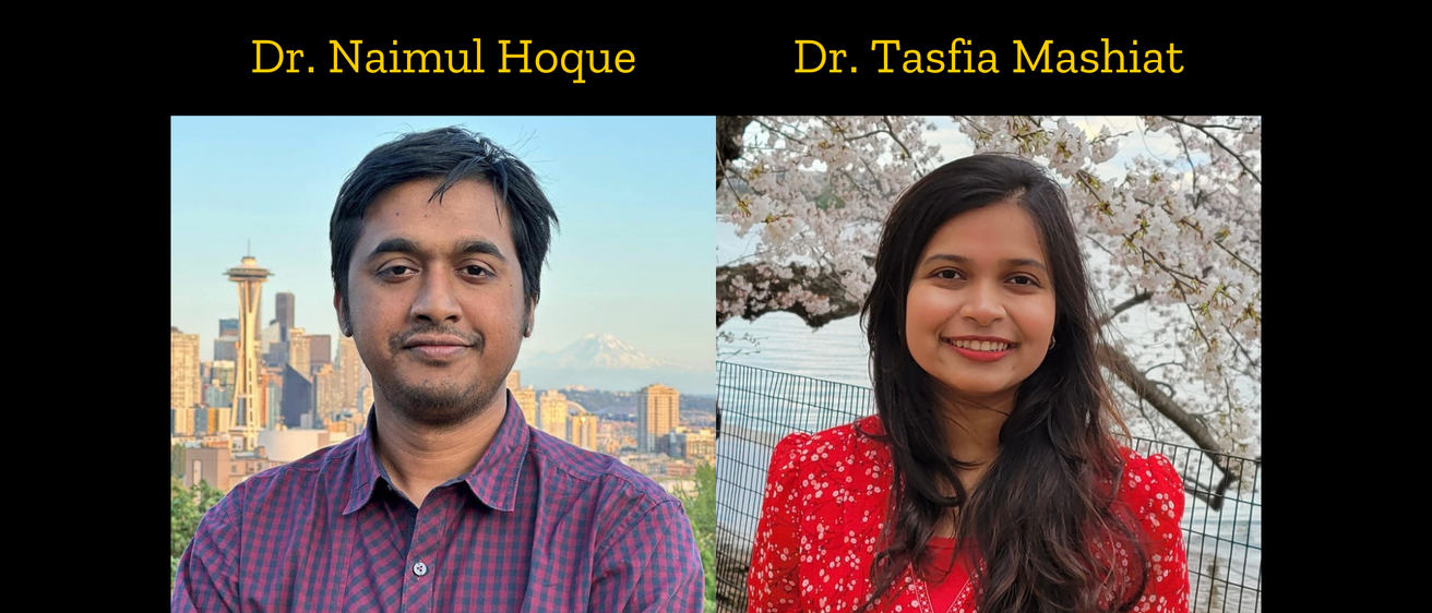 Naimul Hoque and Tasfia Mashiat portraits with their names